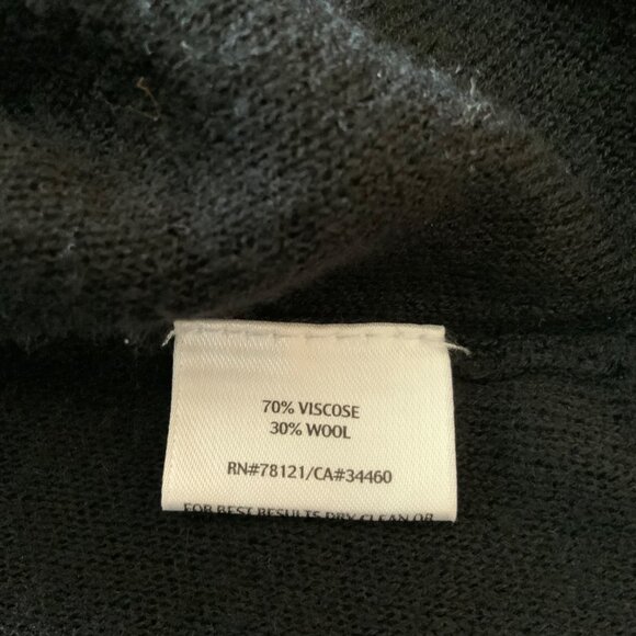 Eileen Fisher Woman Black Waffle Knit Wool Blend Long Cardigan Sweater 2X - Picture 11 of 13